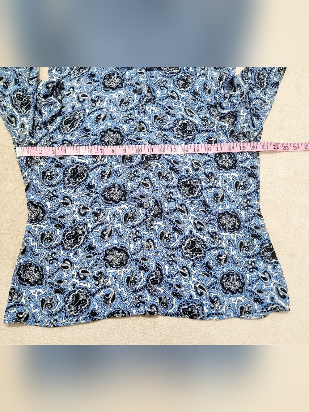 Michael Kors 100% Silk Paisley Button Front Blouse Women’s Size 14 Office Career - Picture 10 of 14